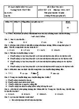 Đề kiểm tra học kì I Vật lí lớp 8 - Đề số 1 - Năm học 2016-2017 - Trường THCS Tân Tiến